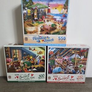 Set of Three Colorful MasterPieces Puzzles